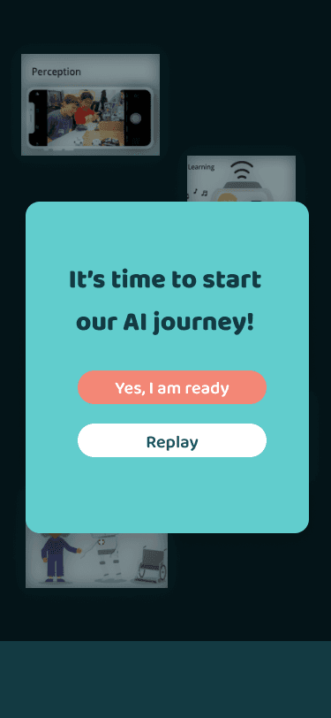 End of the intro video inviting learners to start their AI journey