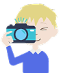 Student with a camera illustration